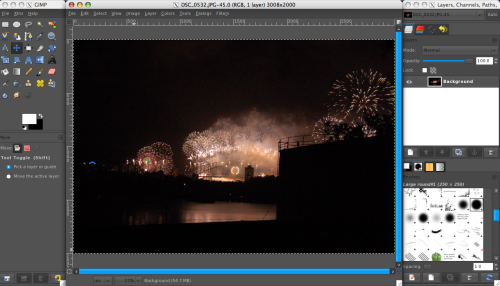 GIMP window layout
