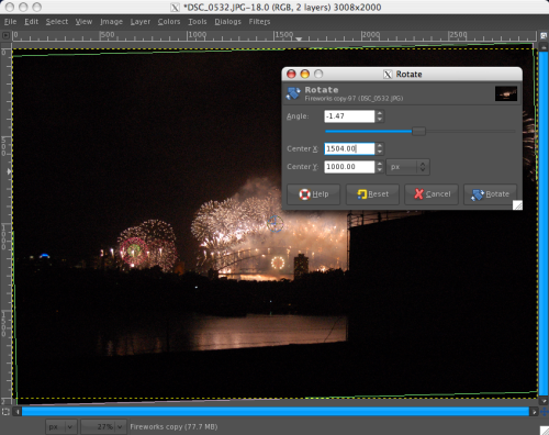 GIMP rotate image