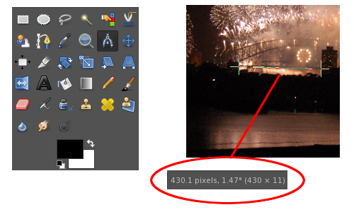 GIMP measurement tool