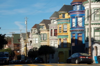 Boldly coloured houses