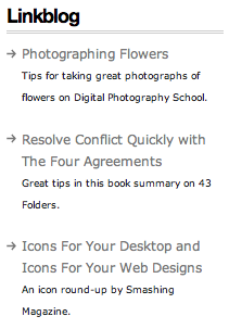 Sideblog/linkblog screenshot