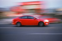 Panning red car Panning red car