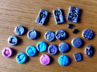 Clay pendants painted and varnished