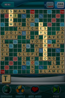 "Superloo" was the first word he played and got an extra +50! I can't believe "aitches" is in the dictionary.