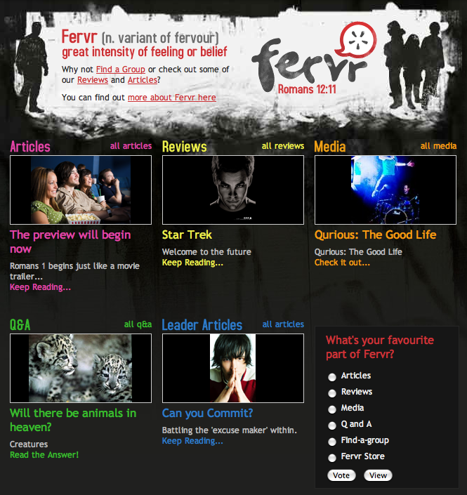 Fervr site content