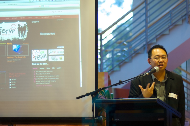 Eugene Hor speaking at the Fervr Launch