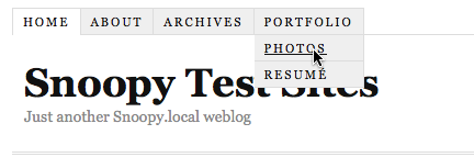 Dropdown menu in Thesis